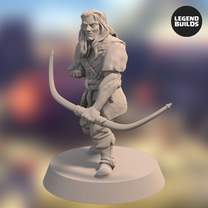 Acenii Barbarian Archer – Pose 1 – 3D printable miniature – STL file