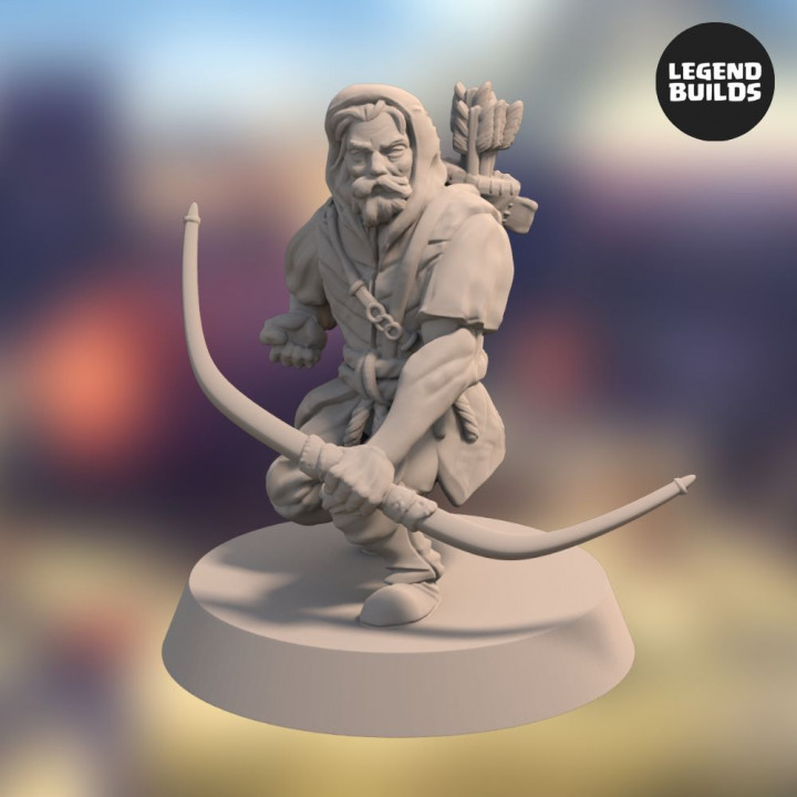 Acenii Barbarian Archer – Pose 3 – 3D printable miniature – STL file image