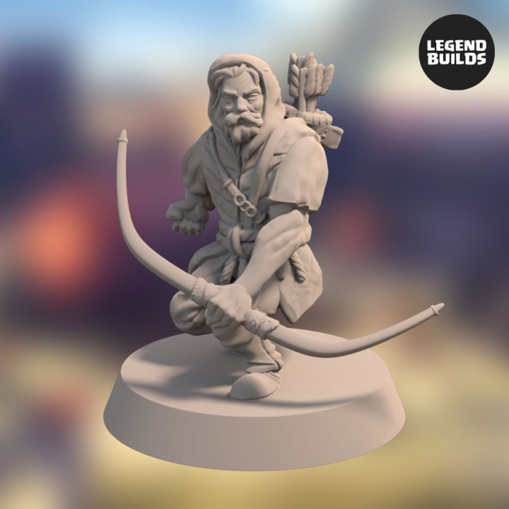 Acenii Barbarian Archer – Pose 3 – 3D printable miniature – STL file