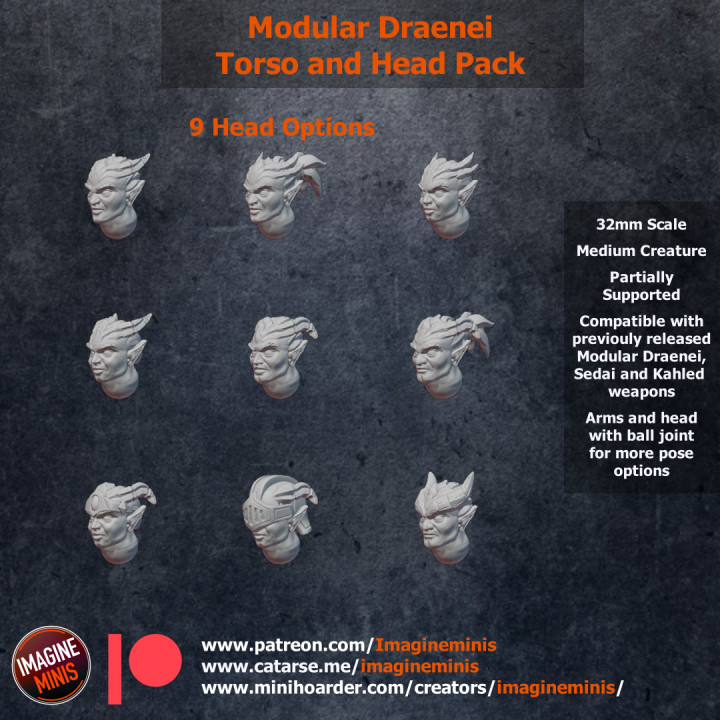 Modular Male Draenei - Extra Torso and Head Options image