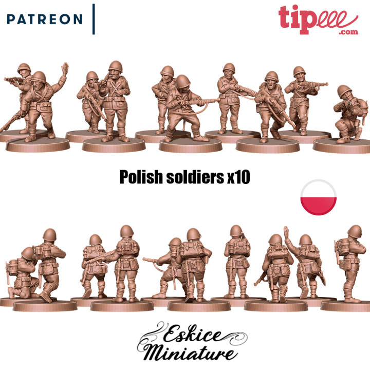 Polish soldiers x10 - 28mm image