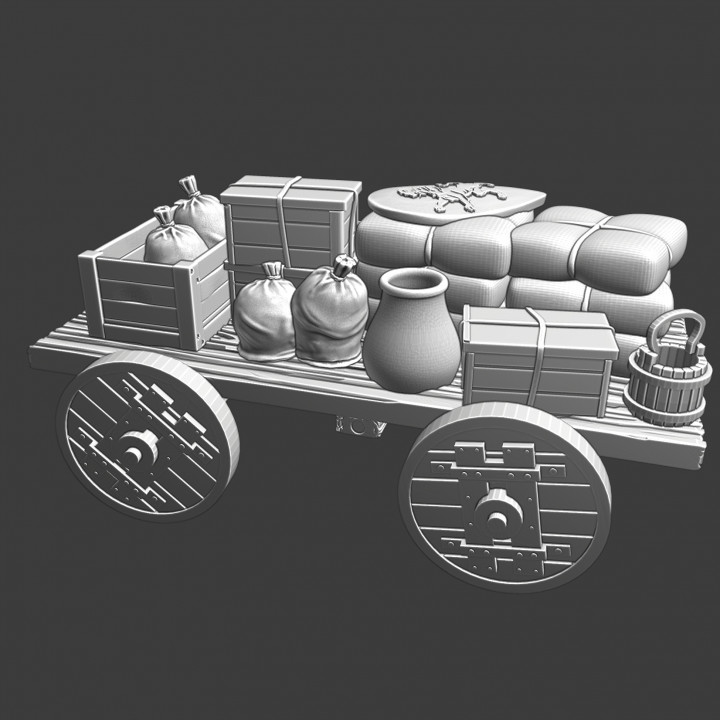 Medieval simple supply wagon #1 image