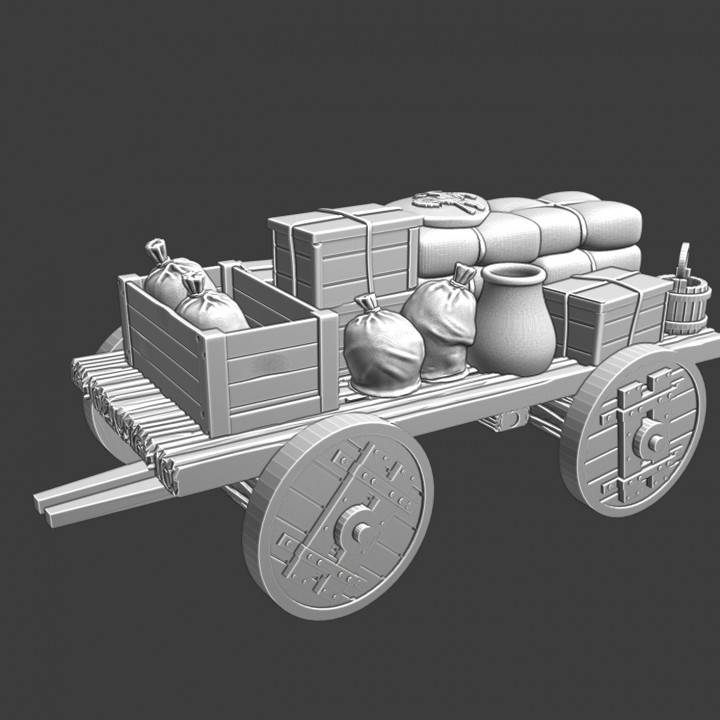 Medieval simple supply wagon #1 image