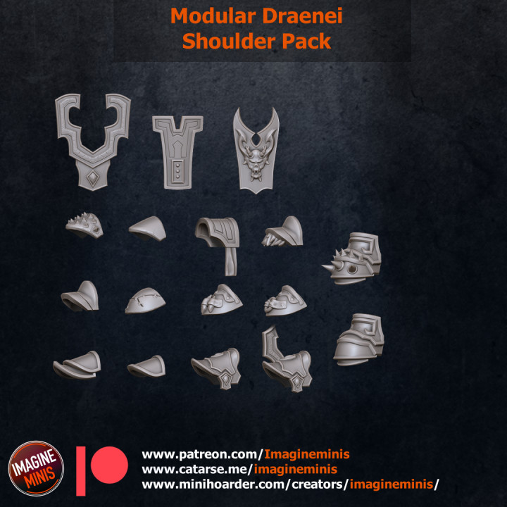 Modular Male Draenei - Extra Shoulder and Back image