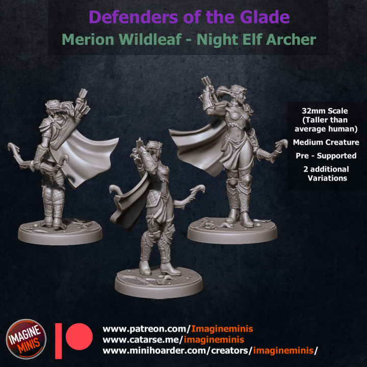 WP - Defenders of the Glade - Night Elf Archer - Merion Wildleaf image