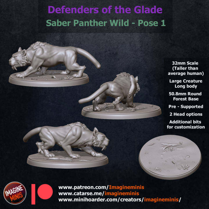 WP - Defenders of the Glade - Wild Saber Panther - Pose 1 image