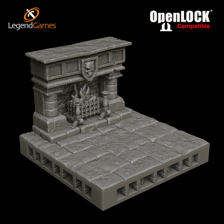 LegendGames OpenLOCK compatible Fire Place with Festive Christmas Version Included image