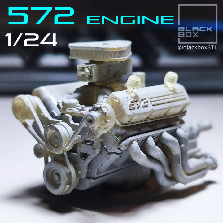 572 ENGINE 1 24th for modelkits and diecast black box MINIATURES STL
