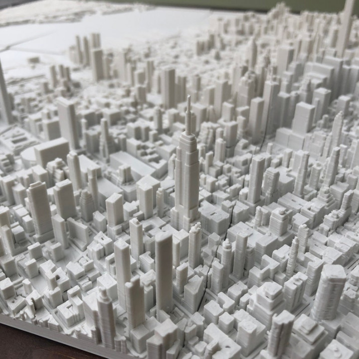 3D Manhattan | Digital Files | 3D STL File | NYC 3D Map | 3D City Art | 3D Printed Landmark | Model of New York City Skyline | 3D Art image