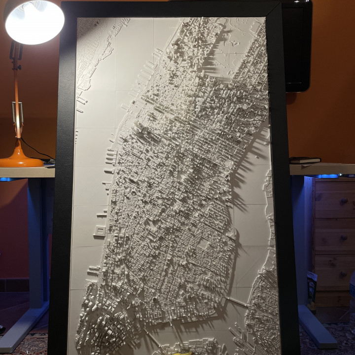 3D Manhattan | Digital Files | 3D STL File | NYC 3D Map | 3D City Art | 3D Printed Landmark | Model of New York City Skyline | 3D Art image