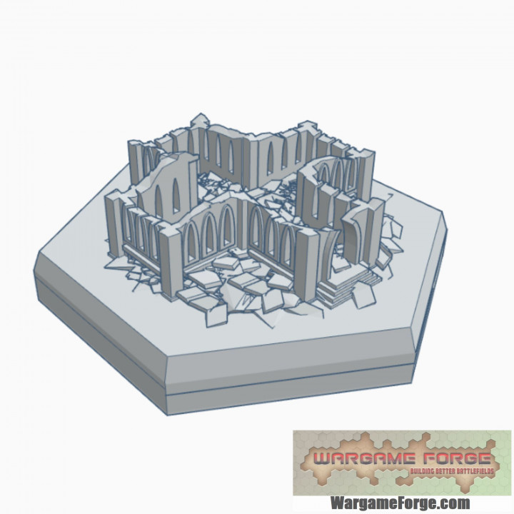 Gothic Ruined Building 1 Hex Map Scale HMSGR001 image