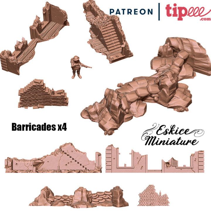 Barricades ww2 x4 - 28mm for wargame image