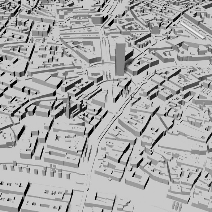 3D Nantes | Digital Files | 3D STL File | Nantes 3D Map | 3D City Art | 3D Printed Landmark | Model of Nantes Skyline | 3D Art image