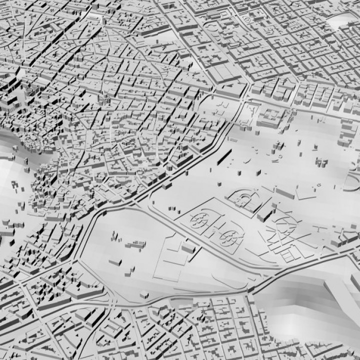 3D Athens | Digital Files | 3D STL File | Athens 3D Map | 3D City Art | 3D Printed Landmark | Model of Athens Skyline | 3D Art image