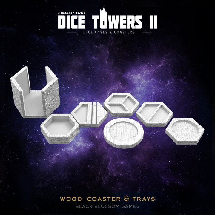 TC06 Wooden Coaster & Trays :: Possibly Cool Dice Tower 2 image