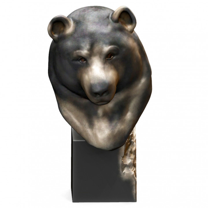 Grizzly Bear Head Sculpture image
