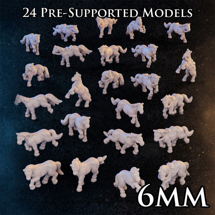 6mm Wild and Saddled Horses image