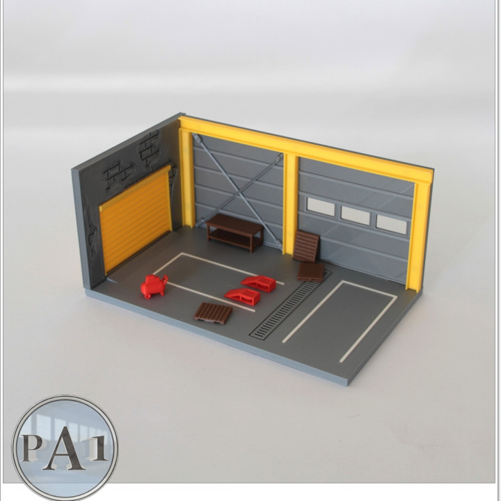 MINI GARAGE DIORAMA FOR 1/64 SCALE DIECASTS - MODEL 002 image