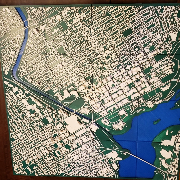 3D Ottawa | Digital Files | 3D STL File | Ottawa 3D Map | 3D City Art | 3D Printed Landmark | Model of Ottawa Skyline | 3D Art image