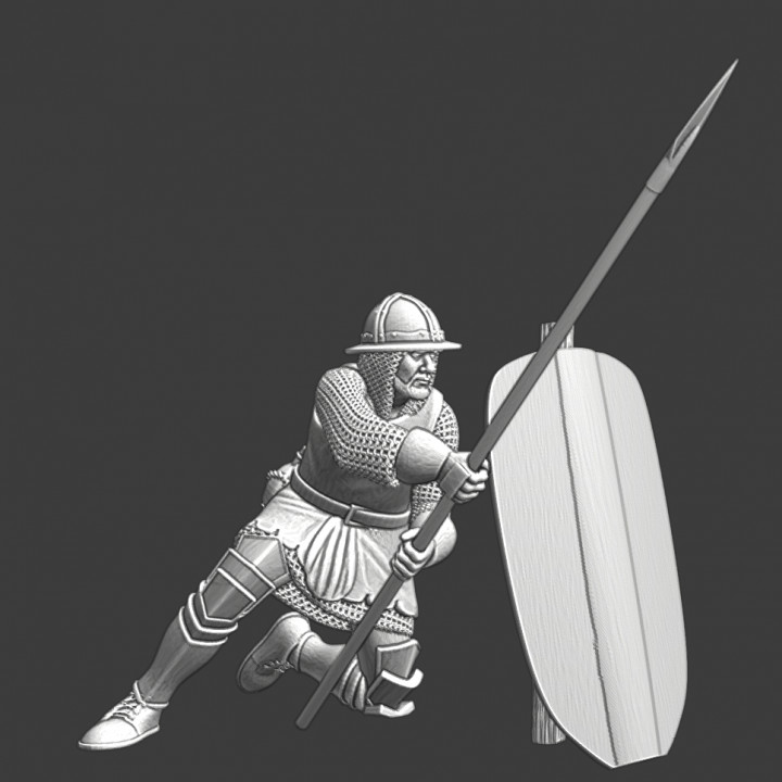 Medieval soldier with horse pike image