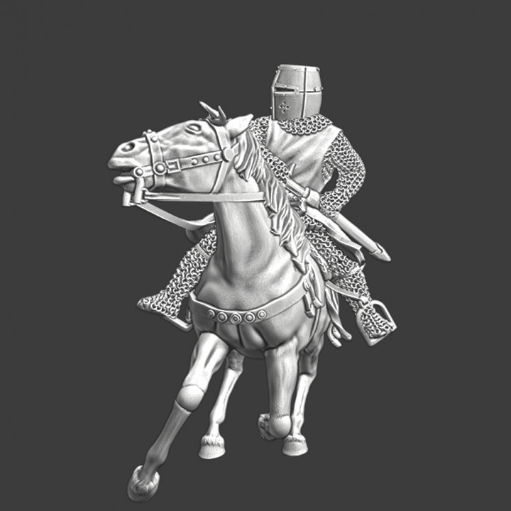 Medieval crusader knight drawing sword image