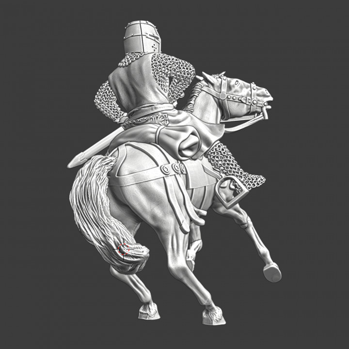 Medieval crusader knight drawing sword image