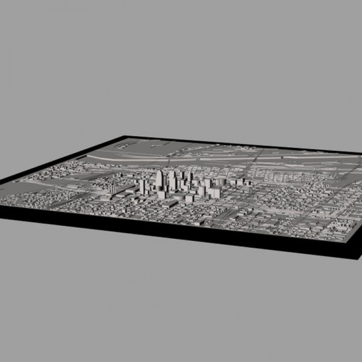 3D Printable 3D Kansas City Digital Files 3D STL File Kansas City 3D Map 3D City Art