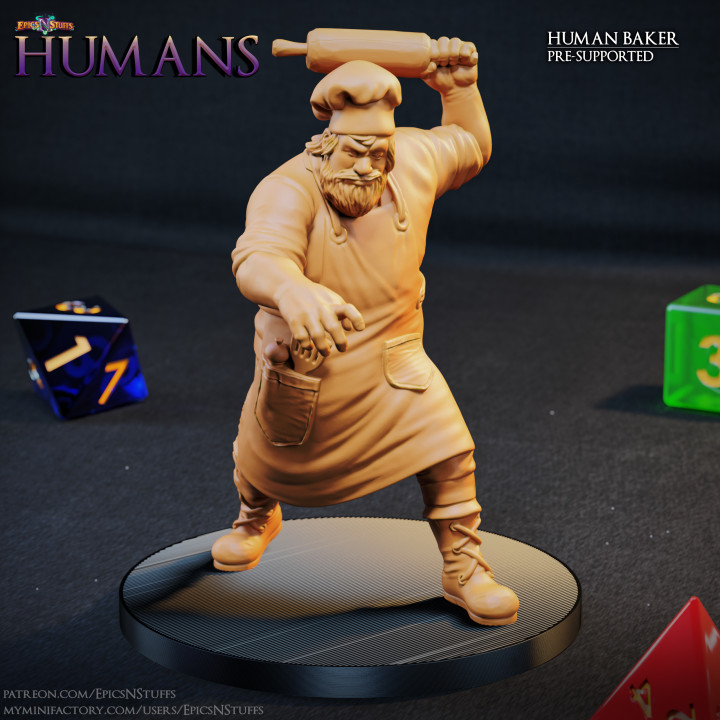 Human Baker 1A Miniature - Pre-Supported image