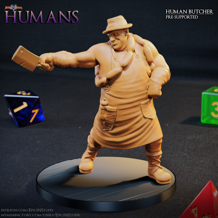 Human Butcher 1B Miniature - Pre-Supported image