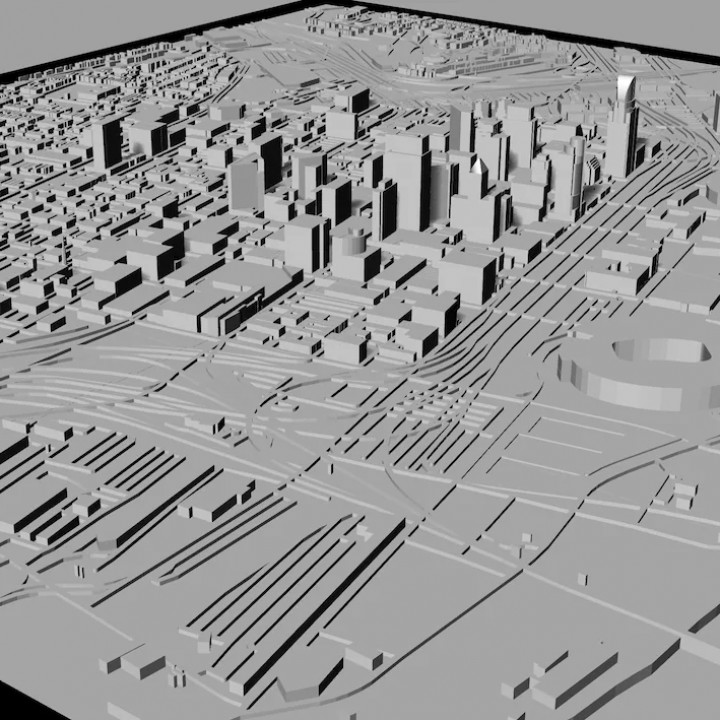 3D Cincinnati | Digital Files | 3D STL File | Cincinnati 3D Map | 3D City Art | 3D Printed Landmark | Model of Cincinnati Skyline | 3D Art image