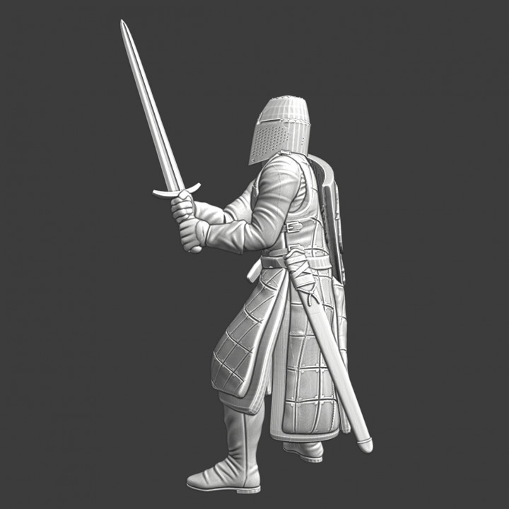 Medieval knight with two hand sword image