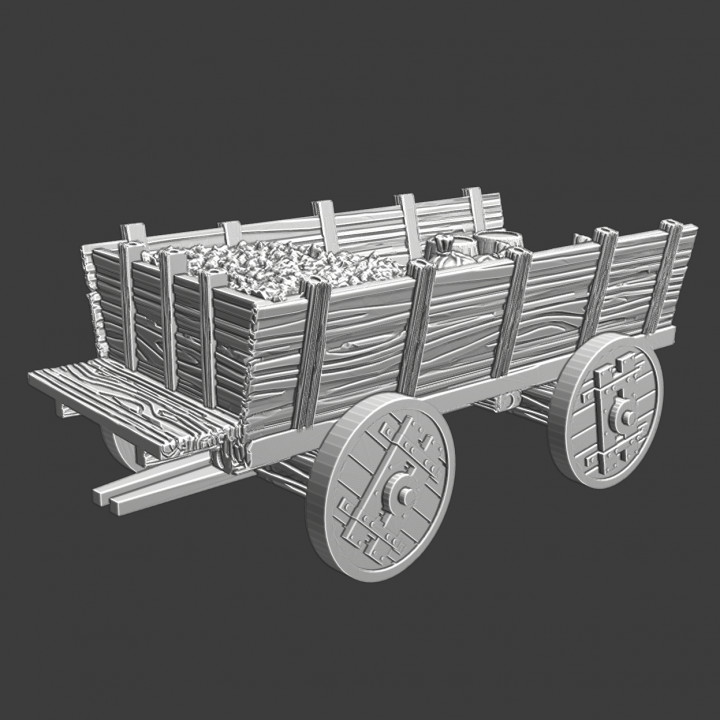 Medieval Supply wagon hay and grains image