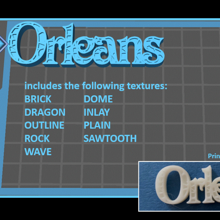 ORLEANS True 3D Font image