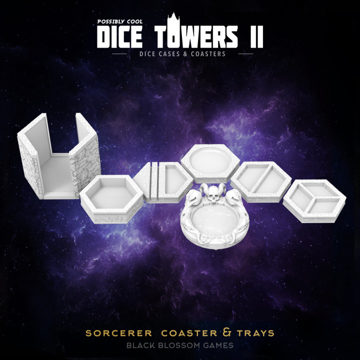 TC04 Sorcerer Coaster & Trays :: Possibly Cool Dice Tower 2 image
