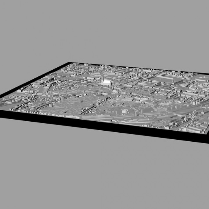 3D Munich | Digital Files | 3D STL File | Munich 3D Map | 3D City Art | 3D Printed Landmark | Model of Munich Skyline | 3D Art image