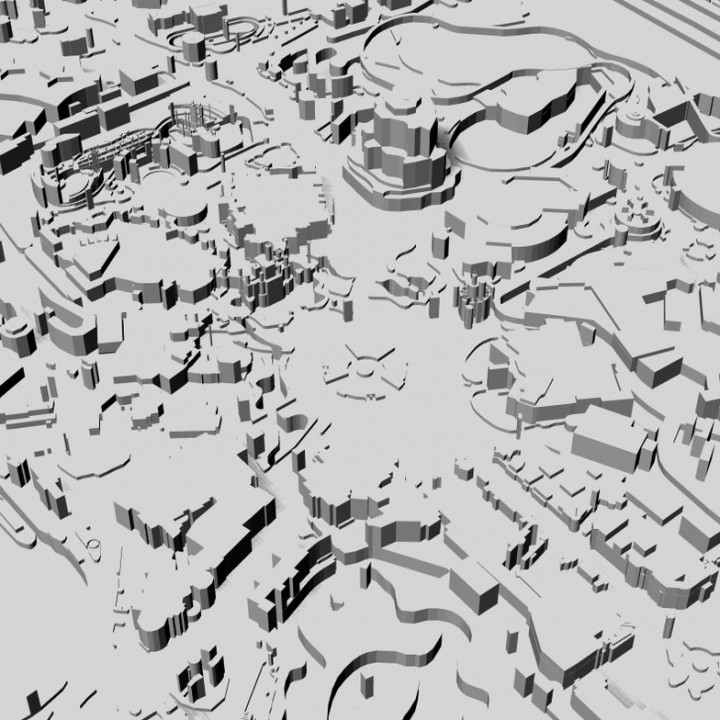 3D Disneyland | Digital Files | 3D STL File | Disneyland 3D Map | 3D City Art | 3D Printed Landmark | Model of Disneyland Skyline | 3D Art image