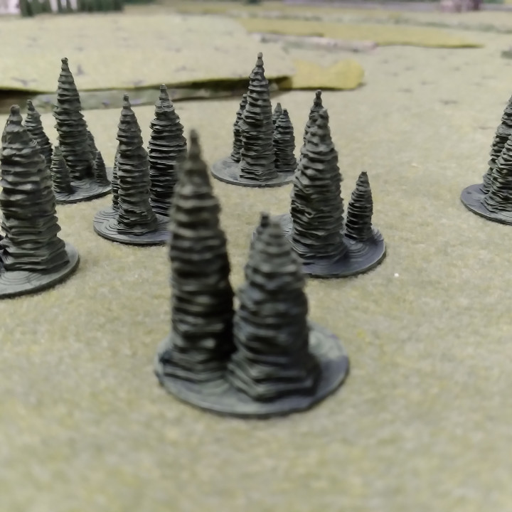 Pine Trees for 6mm or 10mm wargaming image