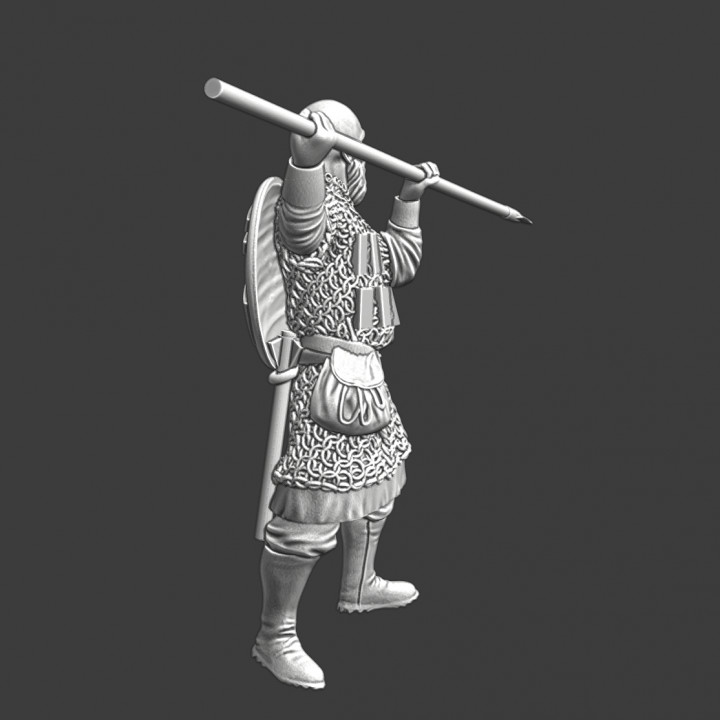 Medieval pagan spearman - Baltic image