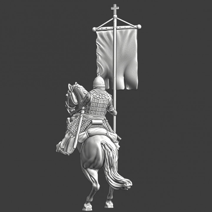 Mounted russian knight with banner image