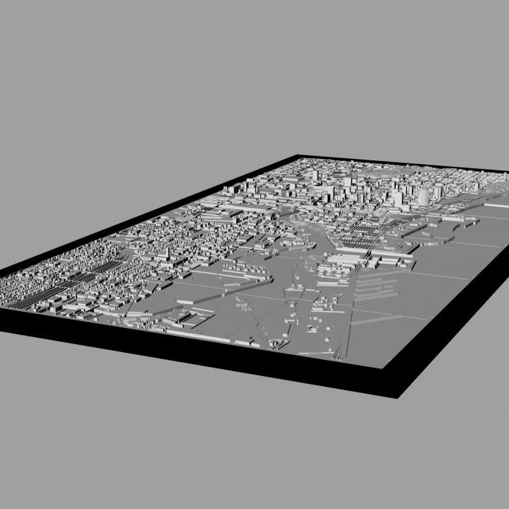 3D Milwaukee | Digital Files | 3D STL File | Milwaukee 3D Map | 3D City Art | 3D Printed Landmark | Model of Milwaukee Skyline | 3D Art image