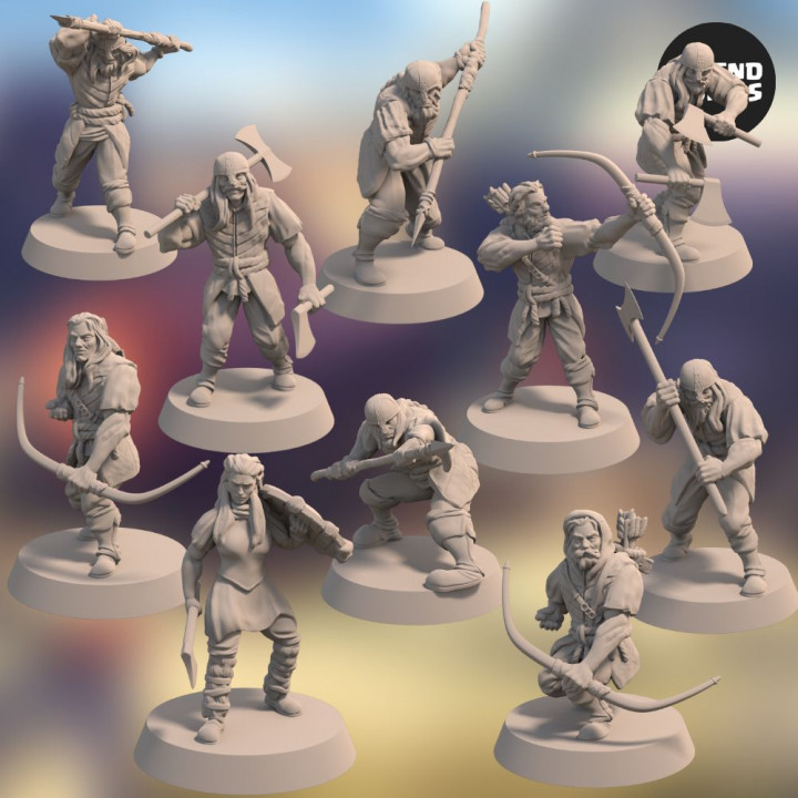 Acenii Barbarian Army Bundle (10 miniatures) – 3D printable miniature – STL file