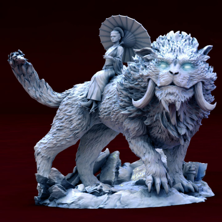 Komainu/ foo lion (with rider) image