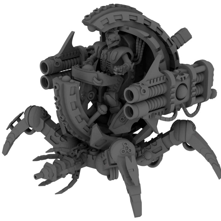 Tomb Sentinel Crawler with Two Foot Soldiers (Sci Fi Resin Miniatures) image