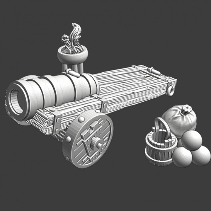 Medieval small wheeled canon - bombard image