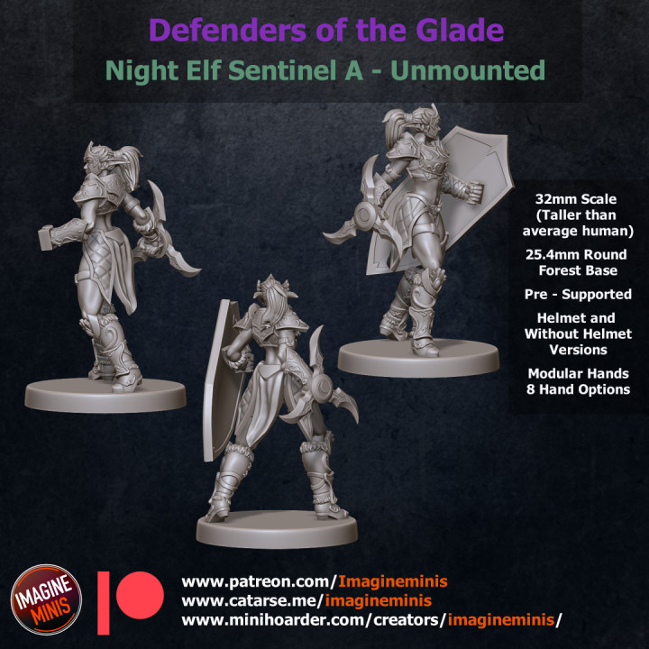 Defenders of the Glade - Night Elf Sentinel - Unmounted A image