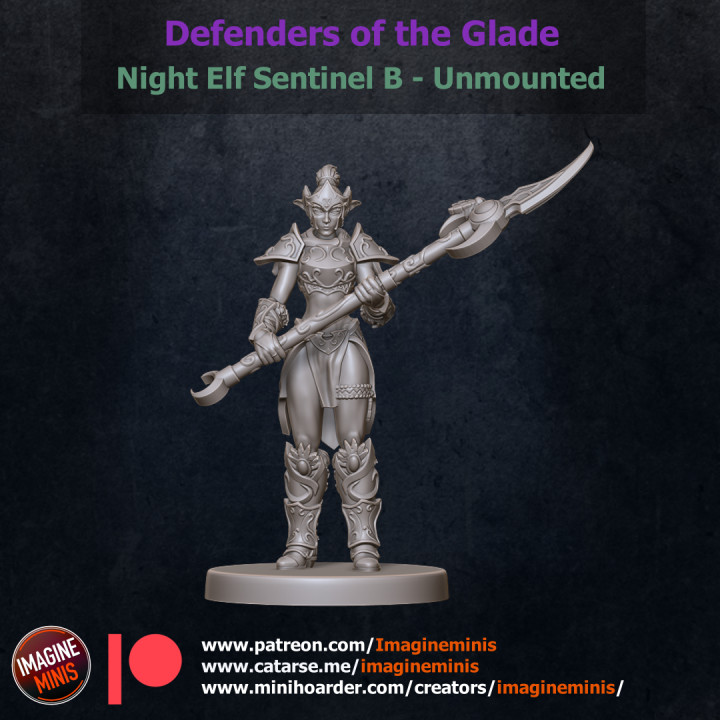 WP - Defenders of the Glade - Night Elf Sentinel - Unmounted B image