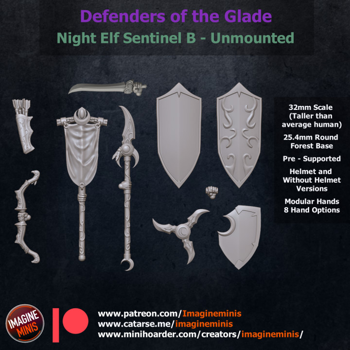 WP - Defenders of the Glade - Night Elf Sentinel - Unmounted B image