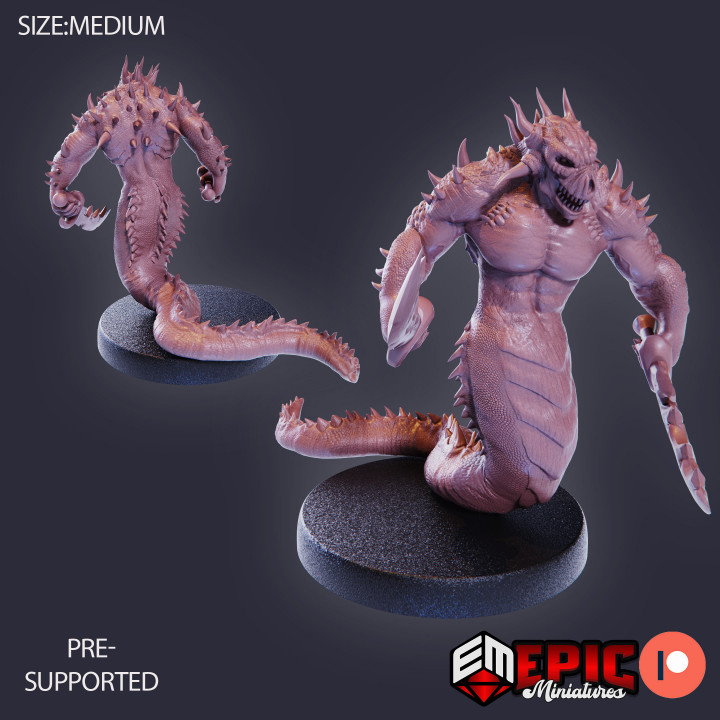 Fire Salamander Dual Sword / Volcano Reptile / Magma Creature / Burning Land image