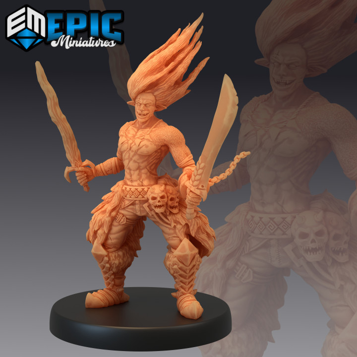 Fire Genasi Set / Flame Handler / Magic Male Warrior / Burning Land / Elemental Creature image