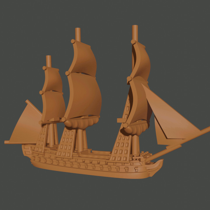 1/2400 Napoleonic Fleet Set (7 models) & Blender Exporter 2400-NAP-1 image